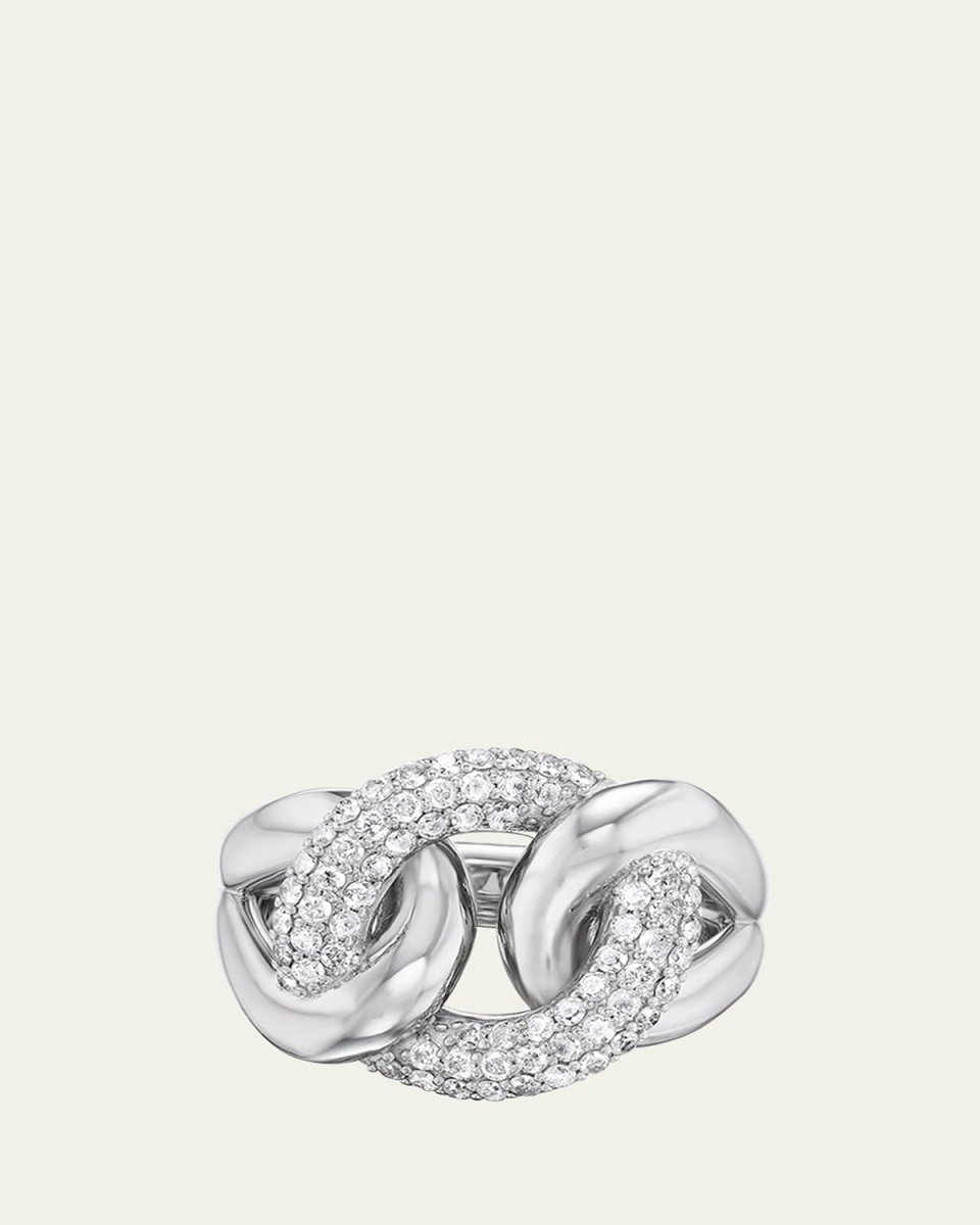 Diamond and Plain Sterling Silver Love Knot Ring